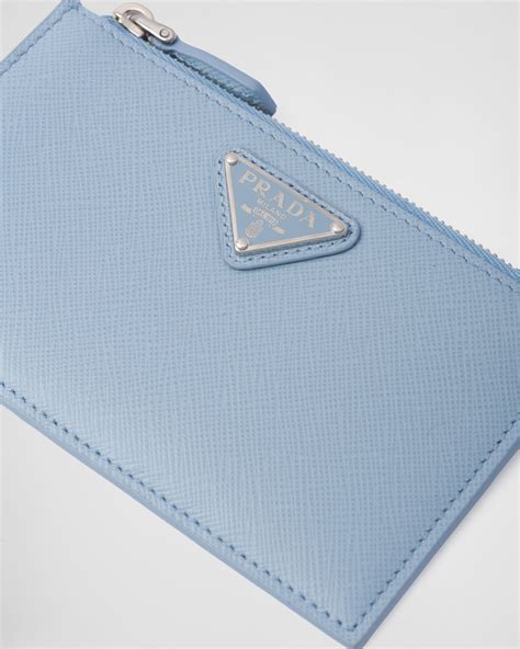 prada card case saffiano blue and gray|prada card holder wallet.